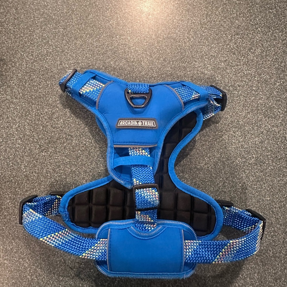 Arcadia Trail Blue Padded Dog Harness - Reflective Comfort